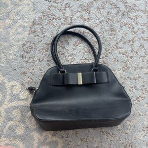 Apt. 9 Bow Dome Satchel Purse Black Silver
